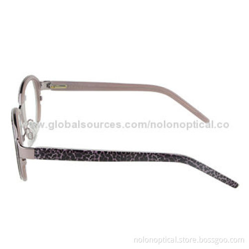 Acetate Insert Metal Eyeglasses, Idea from Italy
